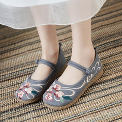 Women's Traditional Embroidered Female Han Costume Canvas Shoes Newgew