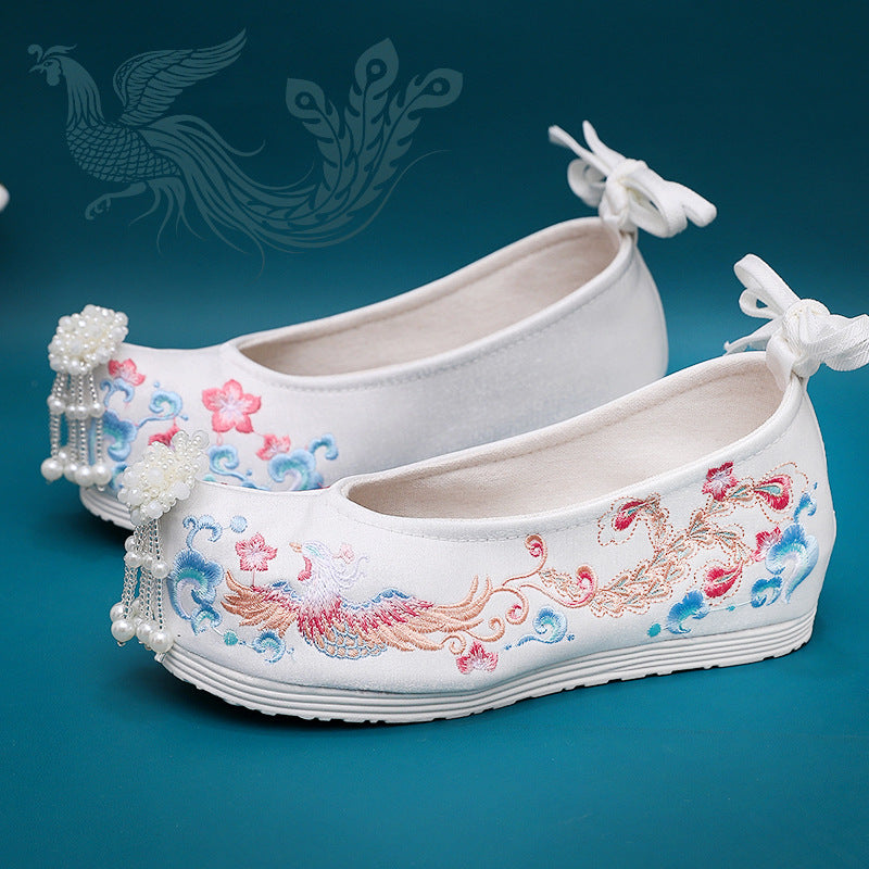 Wedding Ethnic Style Chinese Red Embroidery Canvas Shoes Newgew