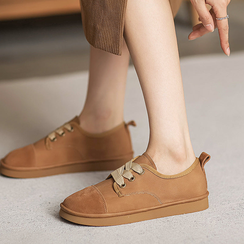 Women Minimalist Leather Soft Flat Casual Shoes Newgew Shoes