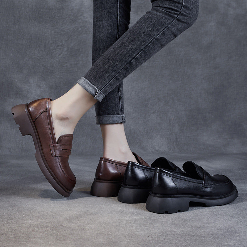 Women Minimalist Retro Casual Soft Leather Loafers Newgew Shoes