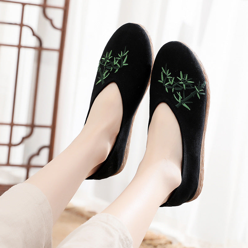 Women's Embroidered Ancient Style Han Chinese Clothing Ethnic Old Canvas Shoes Newgew