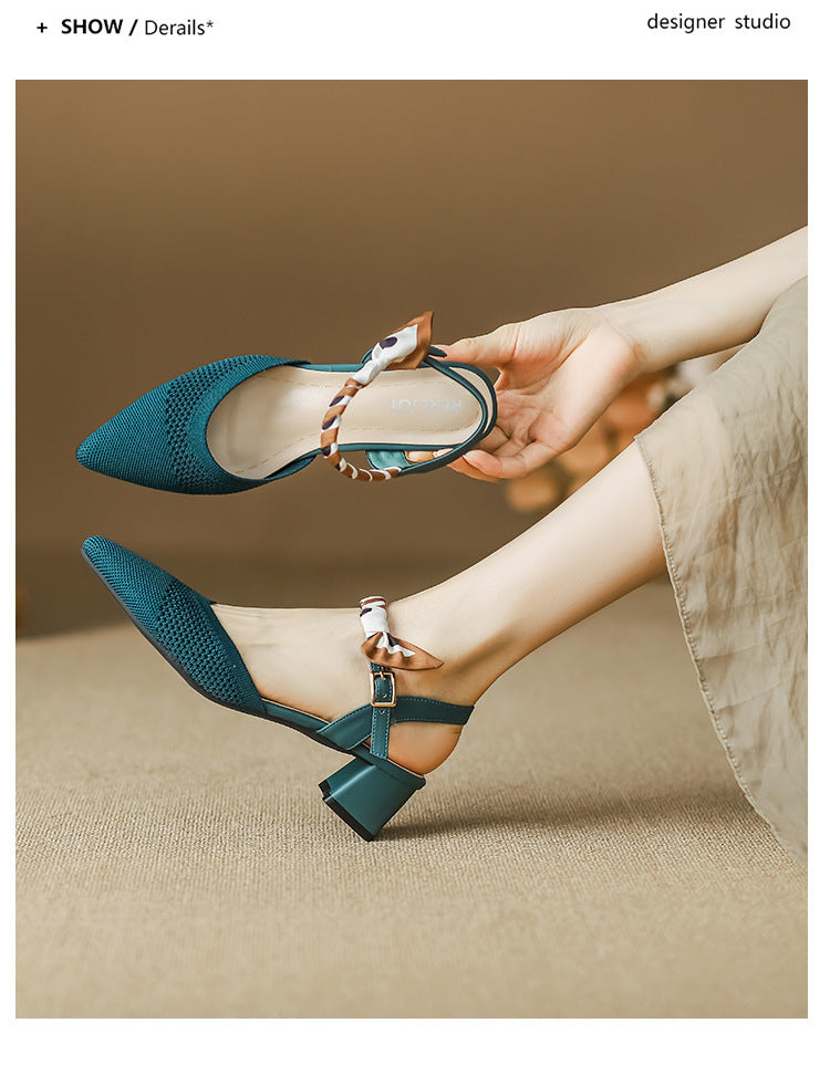 Ribbon pointed breathable flying woven shoes NewGew