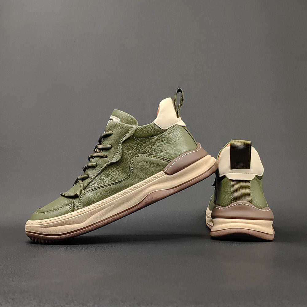 Men Fashion Patchwork Leather Casual Shoes Newgew Shoes