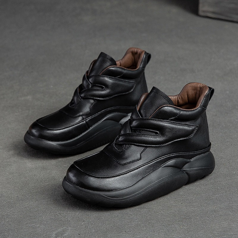 Women Retro Casual Minimalist Leather Ankle Boots Newgew Shoes