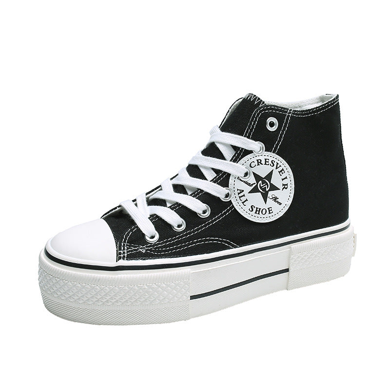 Women's Spring Platform White Trend Cloth Canvas Shoes Newgew