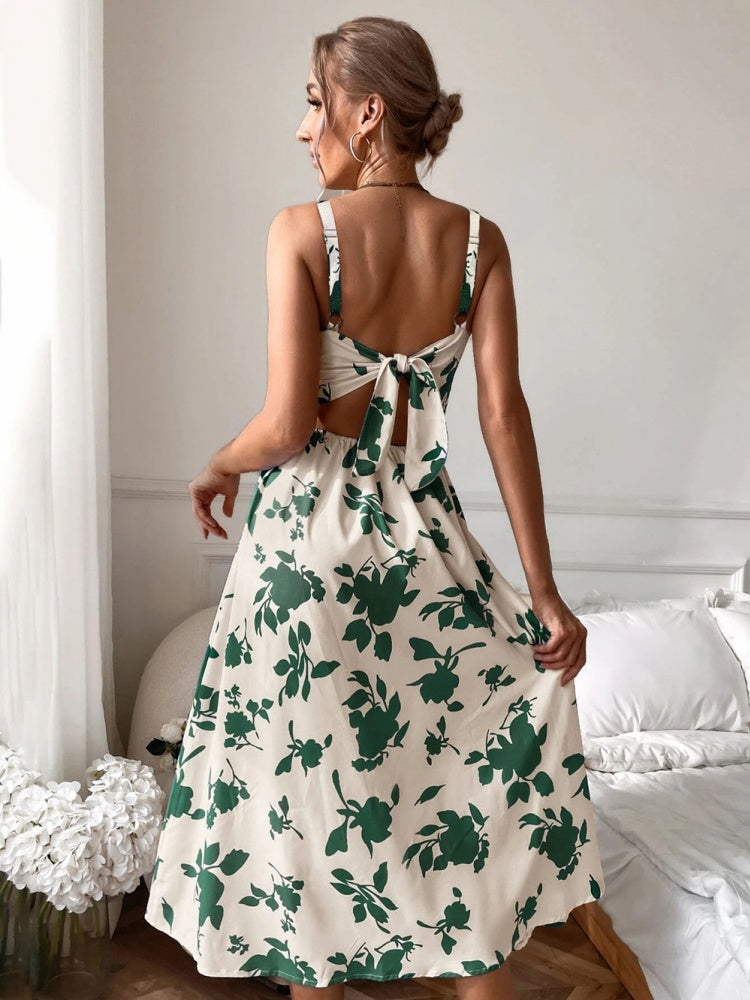 Halter Floral Pleated Dress Newgew Dresses