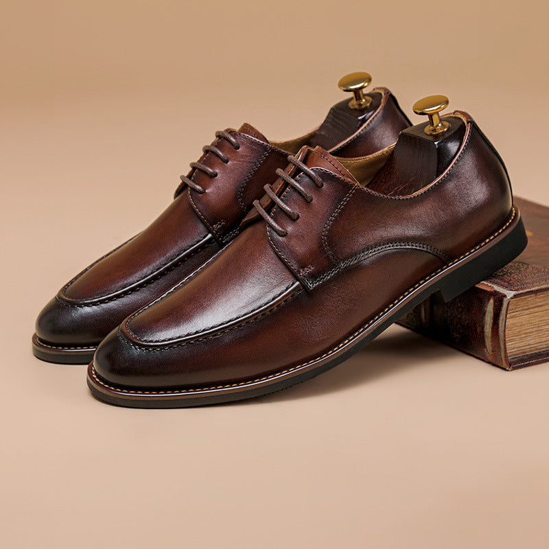 Men Retro Classic Cowhide Casual Oxford Shoes Newgew Shoes
