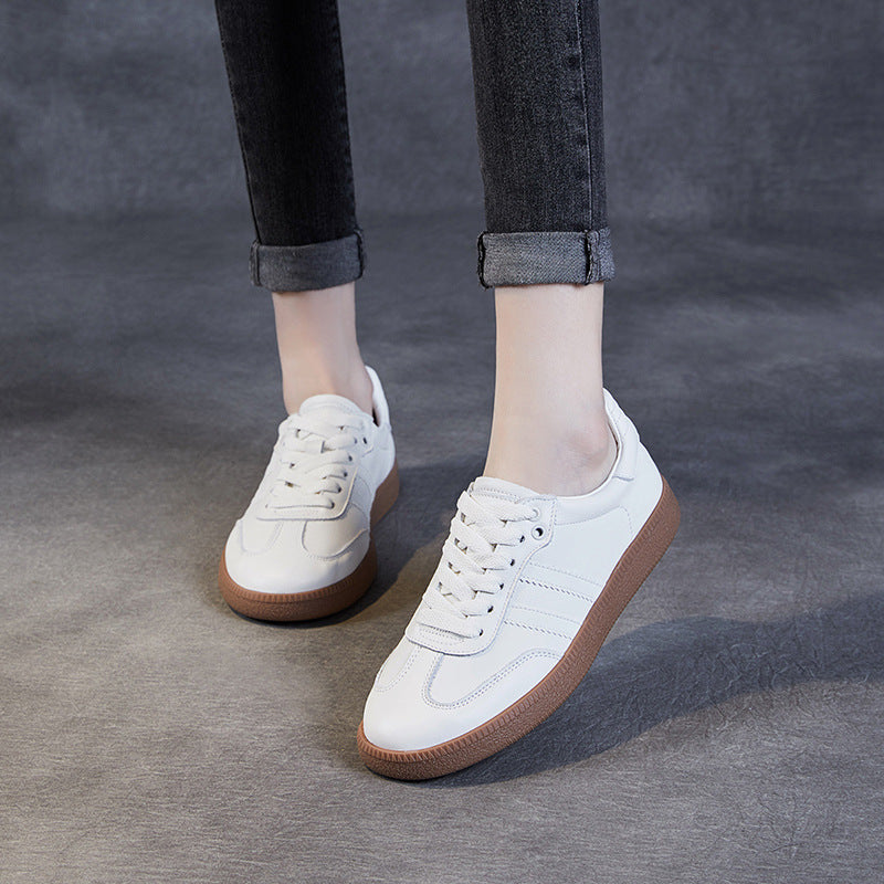 Women Soft Leather Flat Training Casual Shoes Newgew Shoes