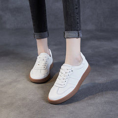 Women Soft Leather Flat Training Casual Shoes Newgew Shoes
