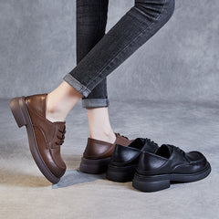 Women Retro Soft Cowhide Minimalist Casual Shoes Newgew Shoes