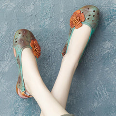 Women Hollow Leather Handmade Retro Summer Sandals Newgew Shoes