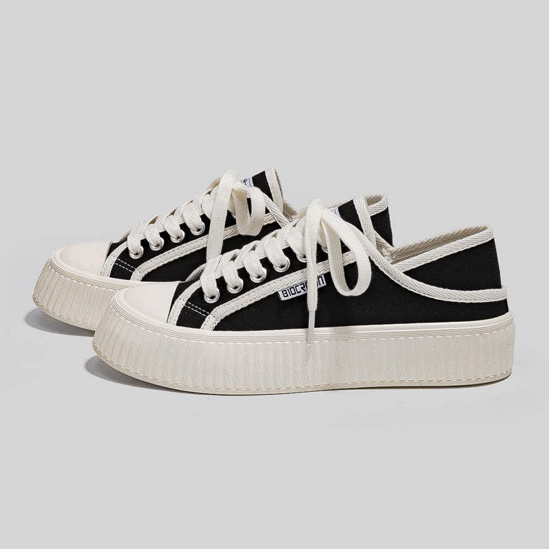 Cool Durable Classic Women's Thick-soled Two-step Canvas Shoes Newgew
