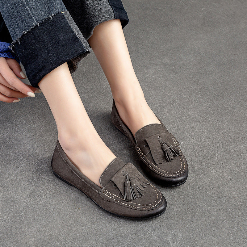 Women Retro Casual Soft Lightweight Leather Loafers Newgew Shoes