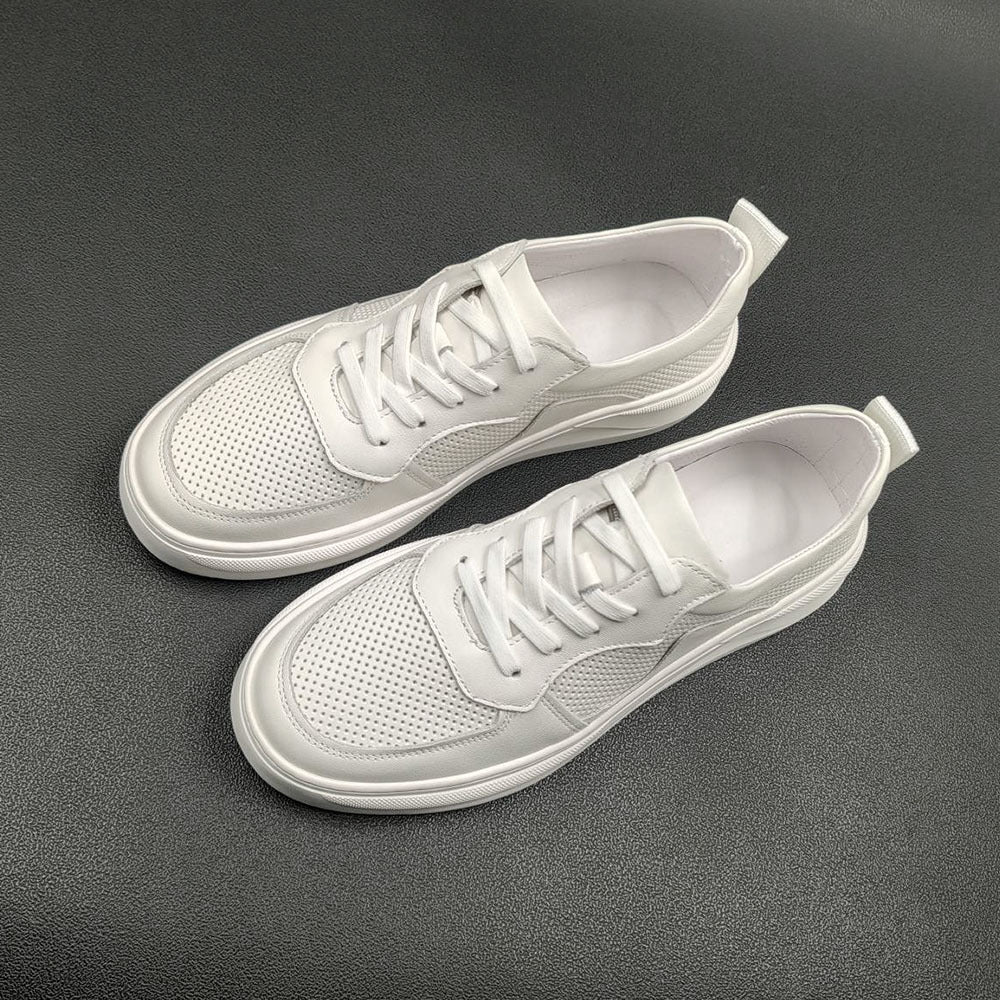 Men Solid Leather Fashion Breathable Casual Shoes Newgew Shoes