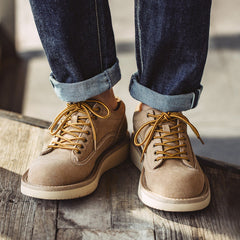 Men Retro Minimalist Cowhide Suede Casual Work Shoes Newgew Shoes