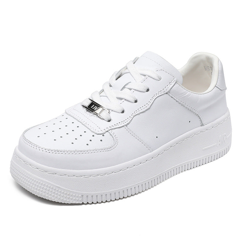 Women Fashion Breathable Leather Casual Skate Shoes Newgew Shoes