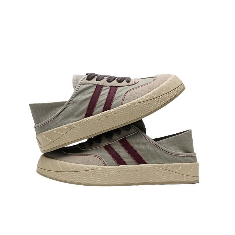 Men Fashion Patchwork Canvas Flat Casual Shoes Newgew Shoes