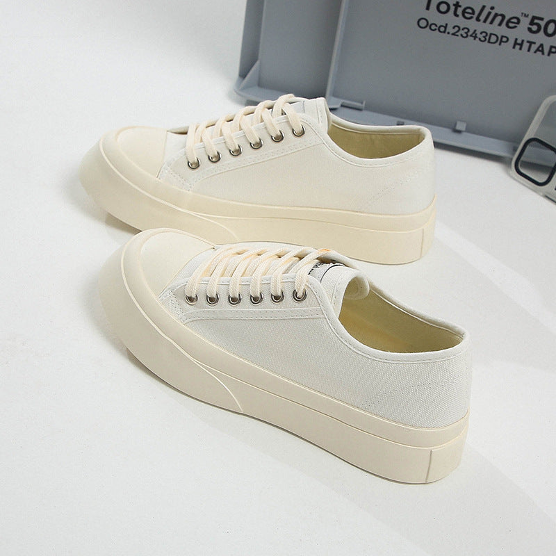 Women's Height Increasing Easy Wear Leisure Muffin Canvas Shoes Newgew