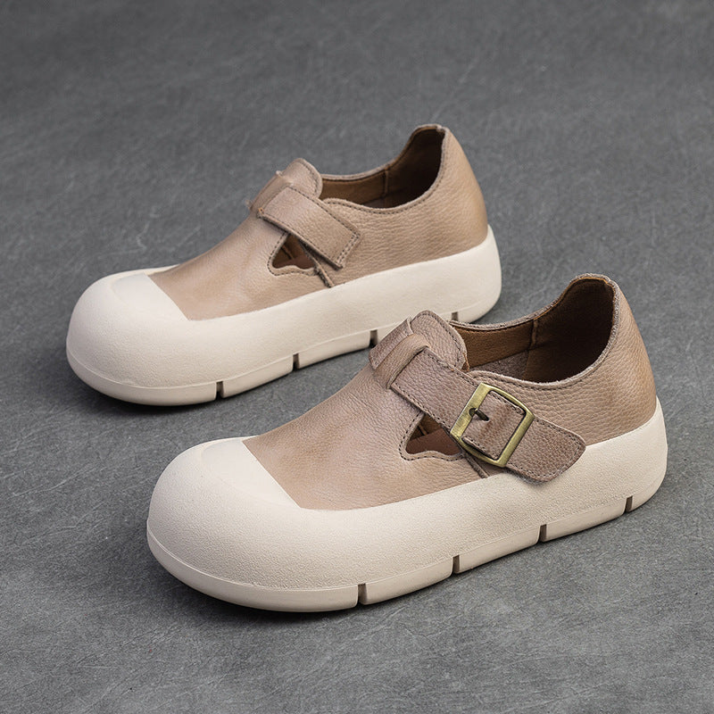 Women Minimalist Leather Velcro Flat Casual Shoes Newgew Shoes