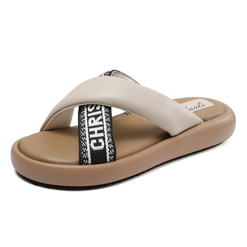 Women Soft Leather Stylish Casual Slides Newgew Shoes