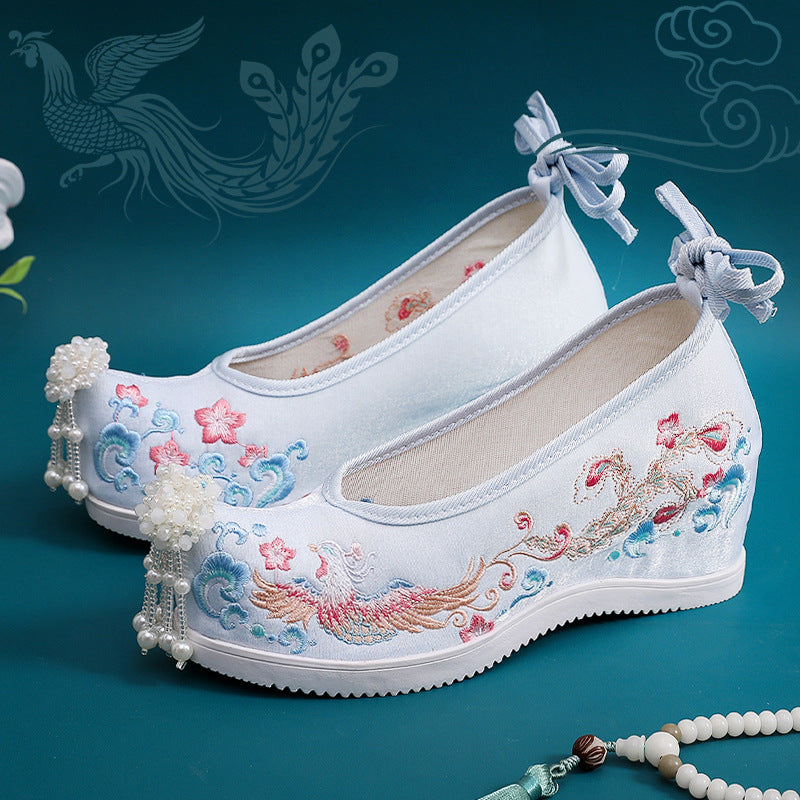 Wedding Ethnic Style Chinese Red Embroidery Canvas Shoes Newgew