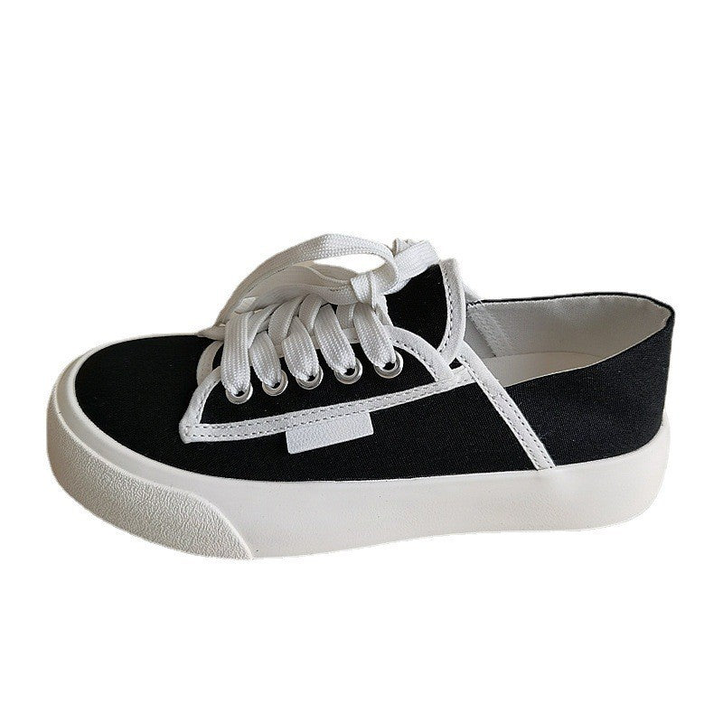 Women's Summer Thin Retro Breathable White Wild Canvas Shoes Newgew