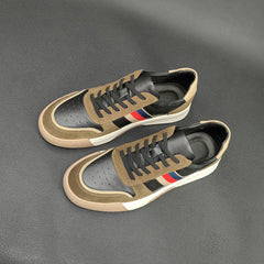 Men Fashion Patchwork leather Skate Casual Sneakers Newgew Shoes