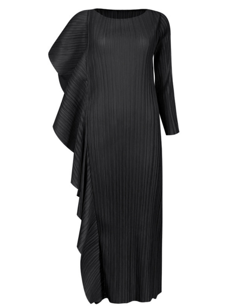 Ladies' High-End Asymmetrical Solid Color Patchwork Dress Newgew Dresses