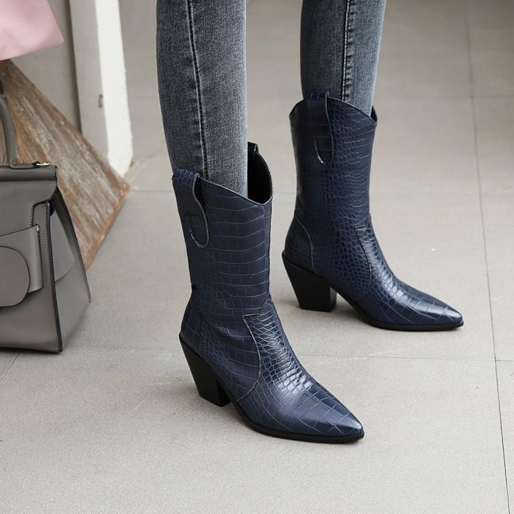 Square Toe Slip On Boots Newgew