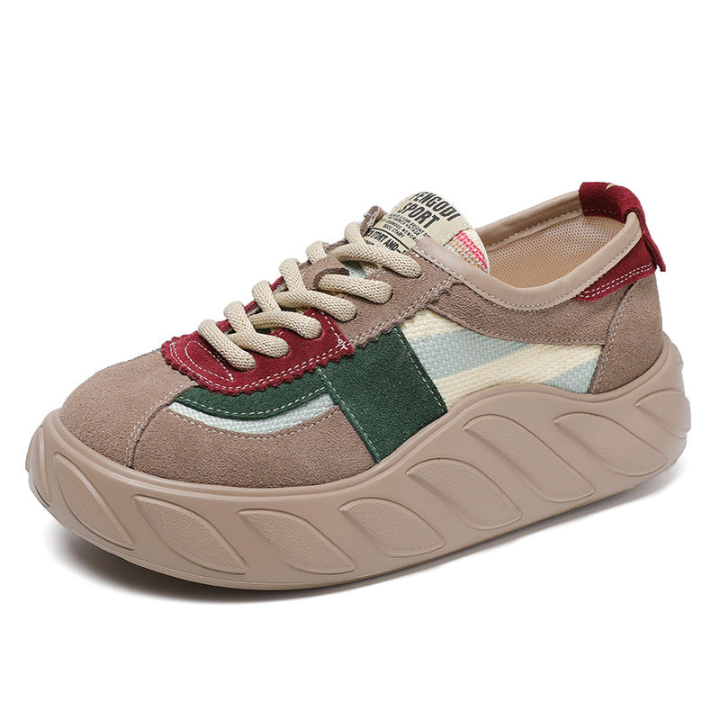 Women Fashion Patchwork Thick Soled Casual Shoes Newgew Shoes
