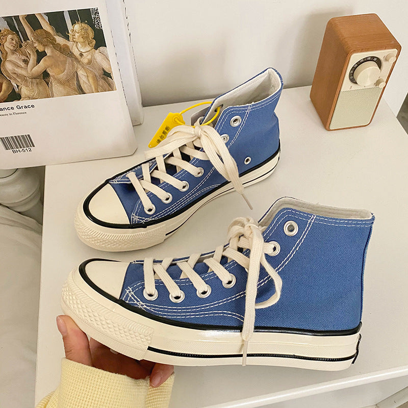 Women's Classic White Black Board Korean Style Canvas Shoes Newgew