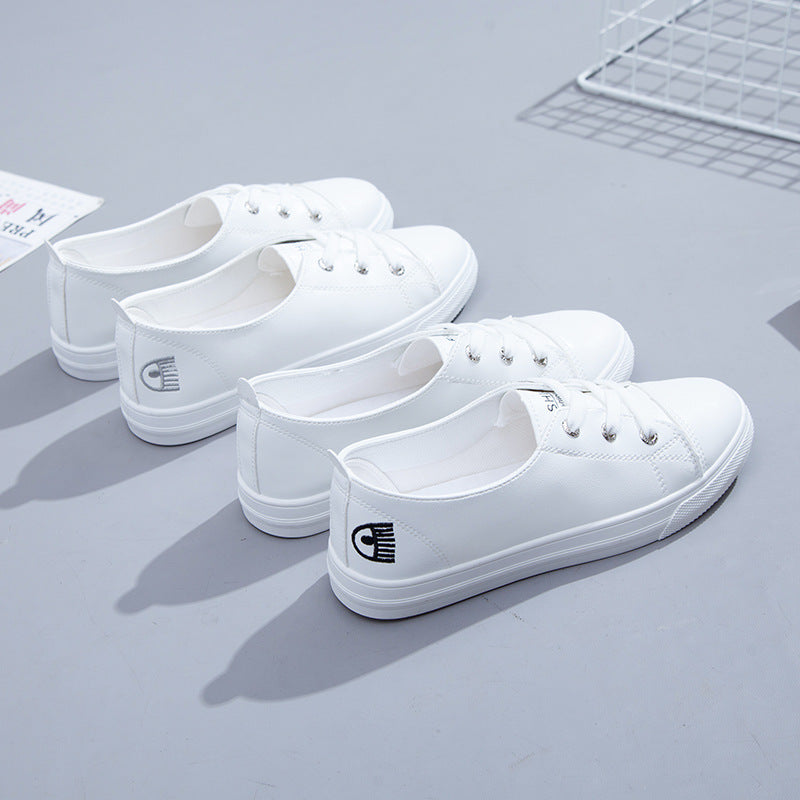 Women's Slip-on Summer White Flat Skateboard Korean Canvas Shoes Newgew