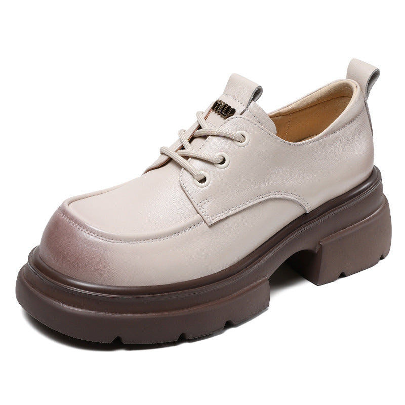 Women Minimalist Leather Chunky Platform Loafers Newgew Shoes