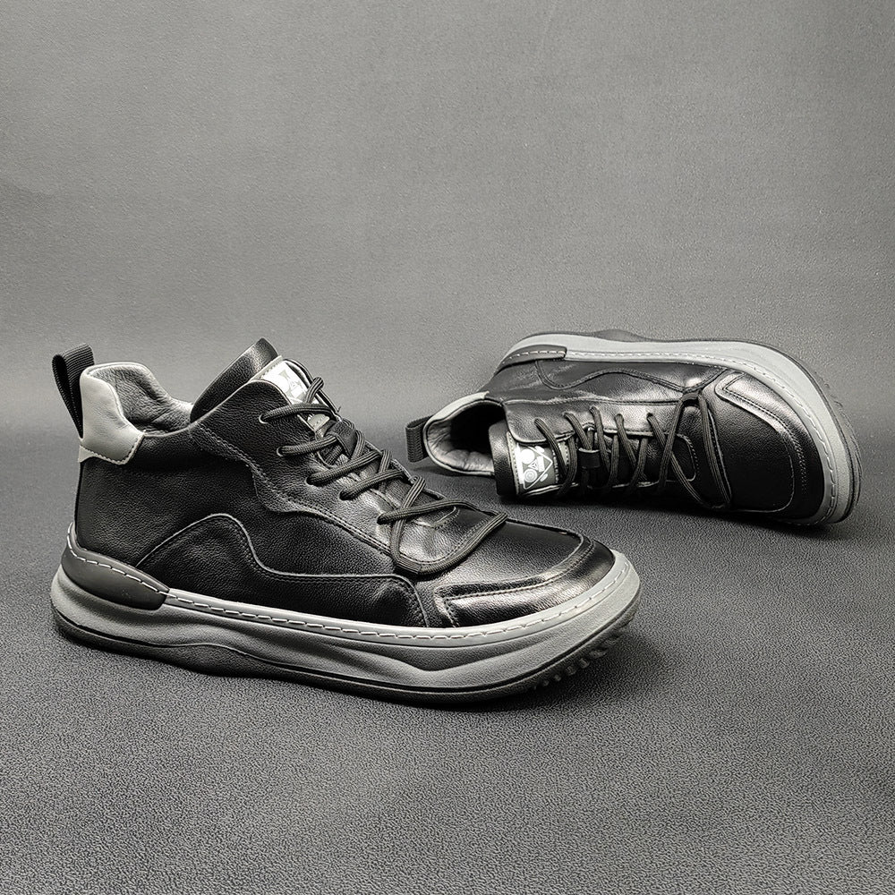 Men Fashion Patchwork Leather Casual Shoes Newgew Shoes