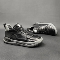 Men Fashion Patchwork Leather Casual Shoes Newgew Shoes