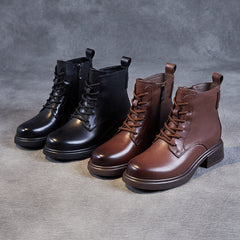 Women Minimalist Retro Soft Leather Ankle Boots Newgew Shoes