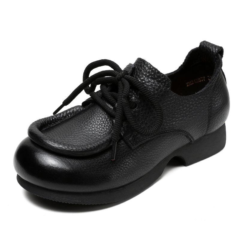 Women Retro Soft Leather Handmade Casual Shoes Newgew Shoes