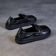 Women Retro Soft Leather Flat Casual Shoes Newgew Shoes