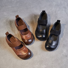 Women Minimalist Retro Leather Soft Flat Casual Shoes Newgew Shoes