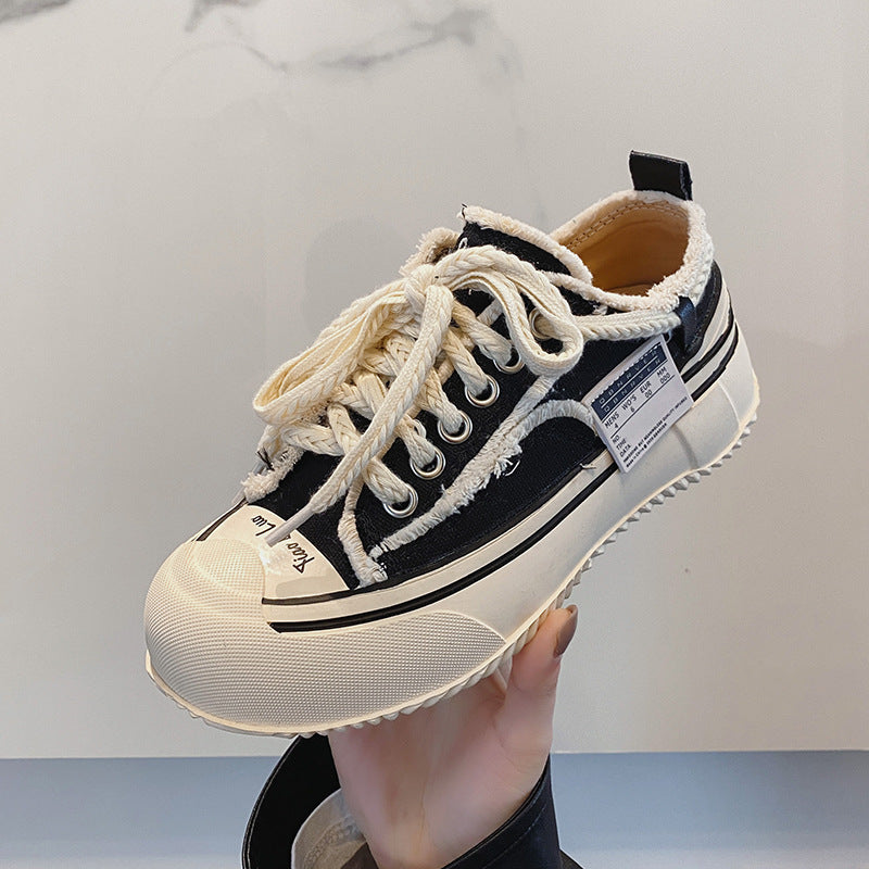 Women's Summer For Large And Small Size Thick Canvas Shoes Newgew