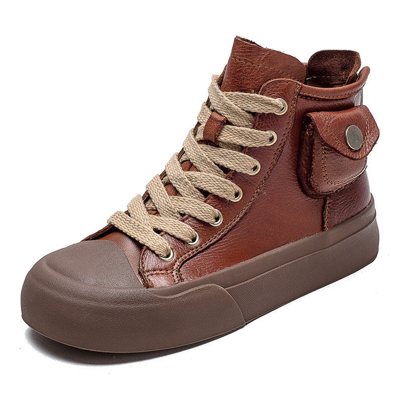 Women Retro Casual Leather Comfort Ankle Boots Newgew Shoes