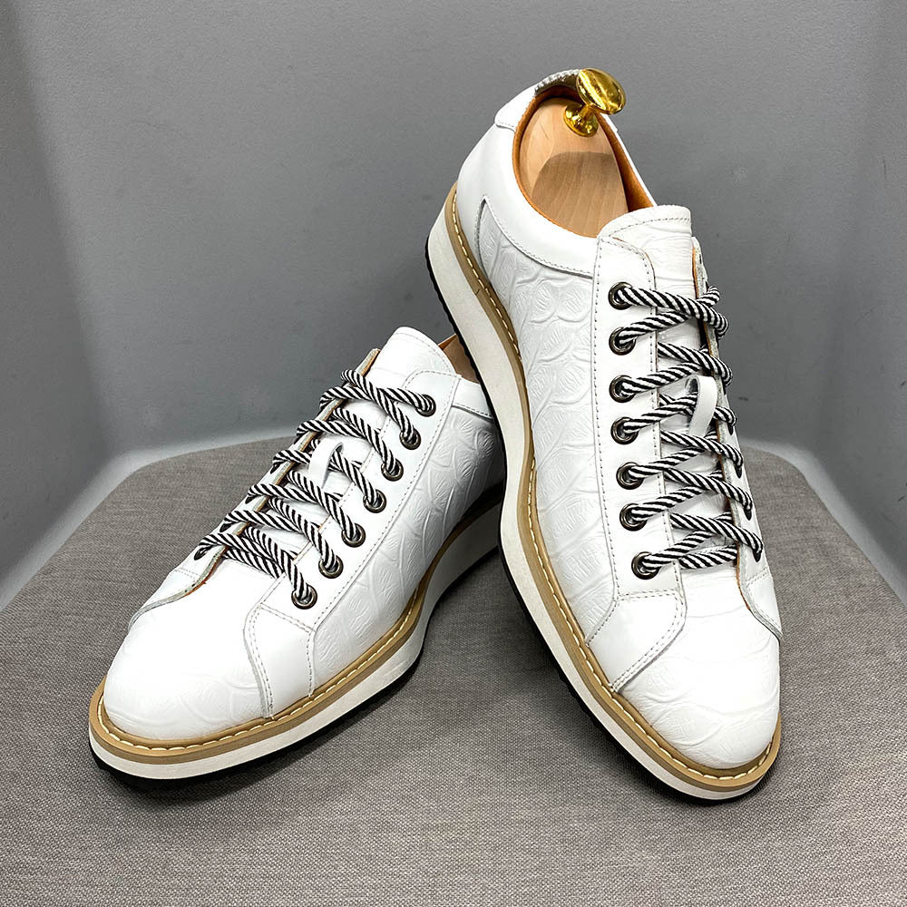 Men Retro Figured Leather Casual Shoes Newgew Shoes