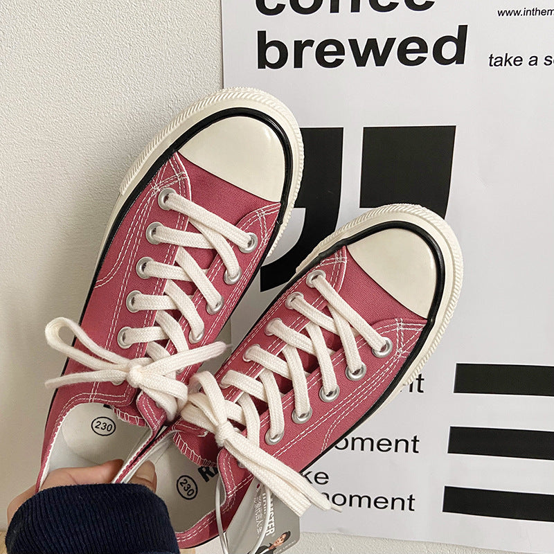 Elegant Fairy Pink Female Korean Board Canvas Shoes Newgew