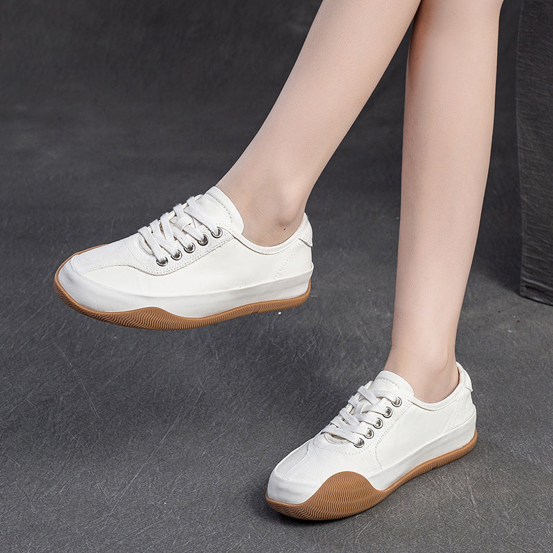 Women Fashion Color Matching Leather Casual Shoes Newgew Shoes