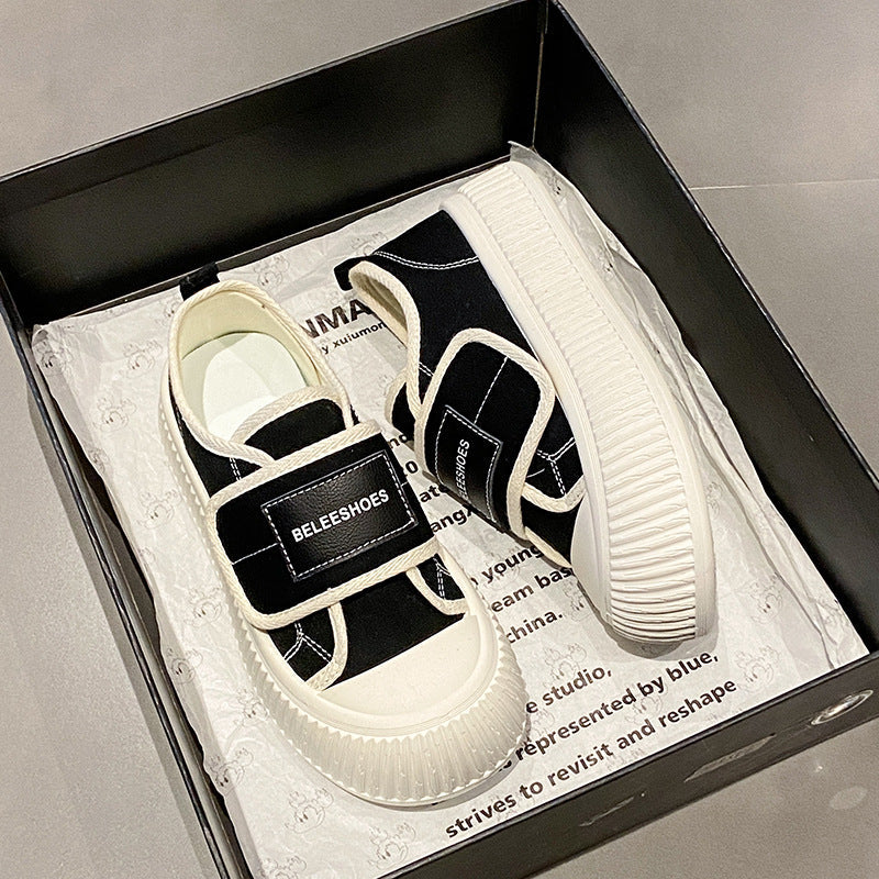 Trendy Spring Platform White Big Head Canvas Shoes Newgew