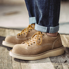 Men Retro Minimalist Cowhide Suede Casual Work Shoes Newgew Shoes