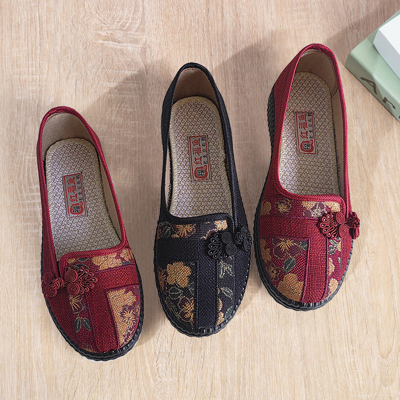 Women's Leap Moon Mother Old Beijing Cloth Canvas Shoes Newgew