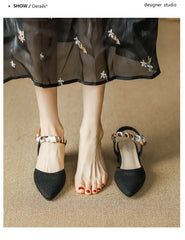 Ribbon pointed breathable flying woven shoes NewGew