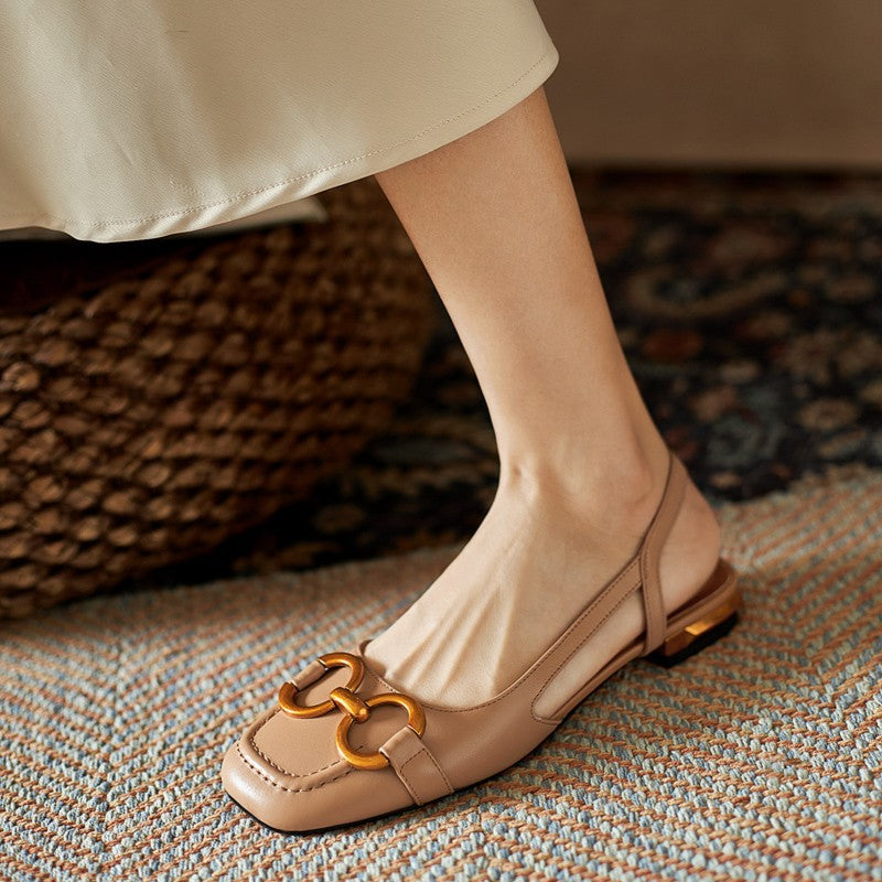 Dottie Suede Slingback Handmade Flats NEW GEW