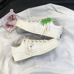 Glamorous Women's Star Platform Hight Increasing Canvas Shoes Newgew